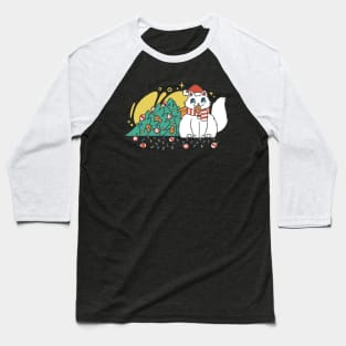 Festive Furry Feline Fun Baseball T-Shirt